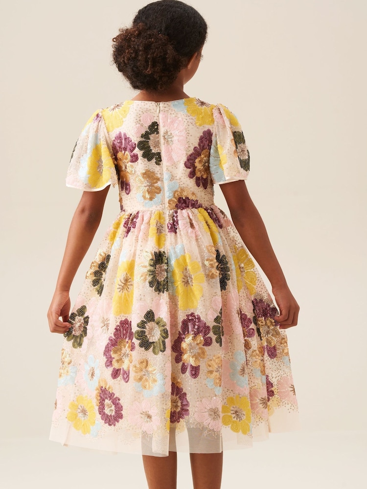 Angel & Rocket White Verity Flower Sequin Dress - Image 2 of 7