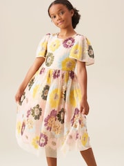 Angel & Rocket White Verity Flower Sequin Dress - Image 5 of 7