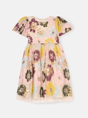 Angel & Rocket White Verity Flower Sequin Dress - Image 6 of 7