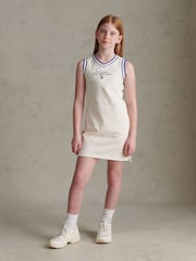 U.S. Polo Assn Cream Script V-Neck Sleeveless Dress - Image 1 of 7