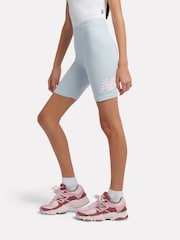 New Balance Blue Stacked Logo Cycle Shorts - Image 2 of 6