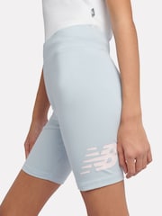 New Balance Blue Stacked Logo Cycle Shorts - Image 4 of 6