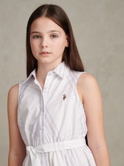U.S. Polo Assn Purple Check Sleeveless Shirt Dress - Image 2 of 7