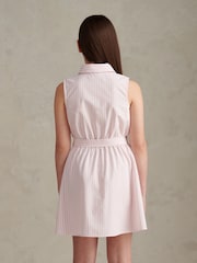 U.S. Polo Assn Pink Striped Sleeveless Shirt Dress - Image 4 of 7
