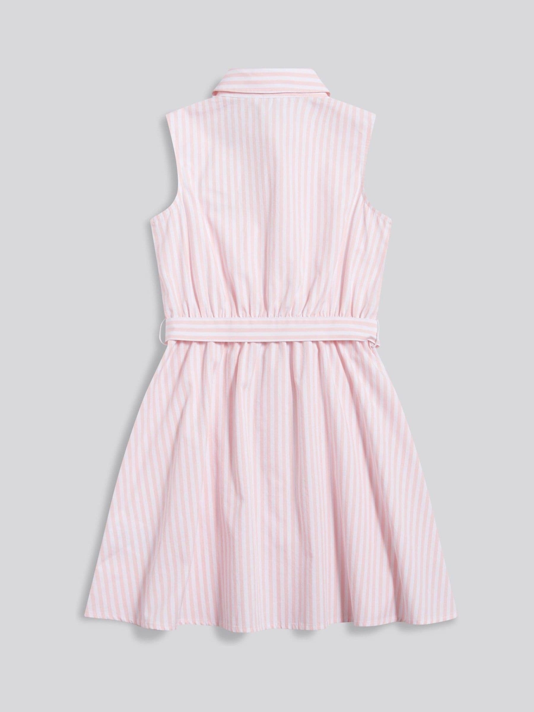pink sleeveless shirt dress Briarwyn Women's Pink And White Striped Single-Breasted Sleeveless Casual  Long Shirt Dress,Summer Holiday Outfits,Beach Vacation,Luxury Evening  Formal Dresses