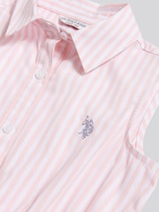 U.S. Polo Assn Pink Striped Sleeveless Shirt Dress - Image 7 of 7