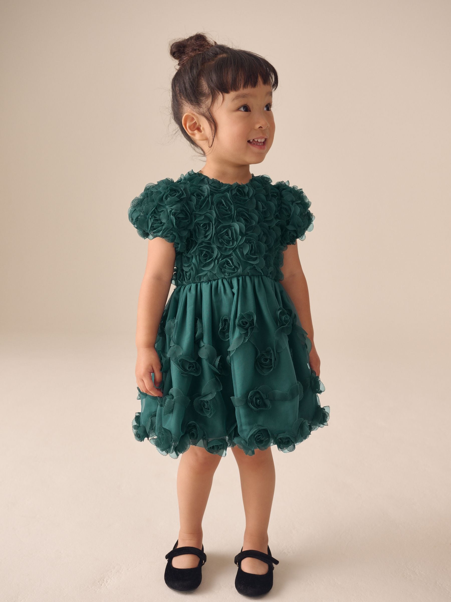 next オケージョンドレス　3D フラワー Buy Forest Green 3D Flower Occasion Dress (3mths-8yrs) from Next USA