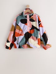 Pink Abstract Half Zip Borg Fleece - Image 6 of 8