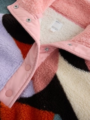 Pink Abstract Half Zip Borg Fleece - Image 8 of 8