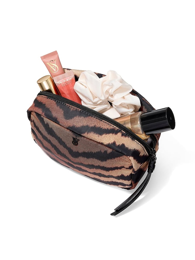 Victoria's Secret Brown Tiger Stripe Make Up Bag - Image 3 of 3 Victoria's Secret Brown Tiger Stripe Make Up Bag - Image 3 of 3