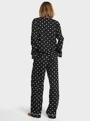 Victoria's Secret Black Polka Dot Flannel Long Pyjama Set - Image 3 of 3