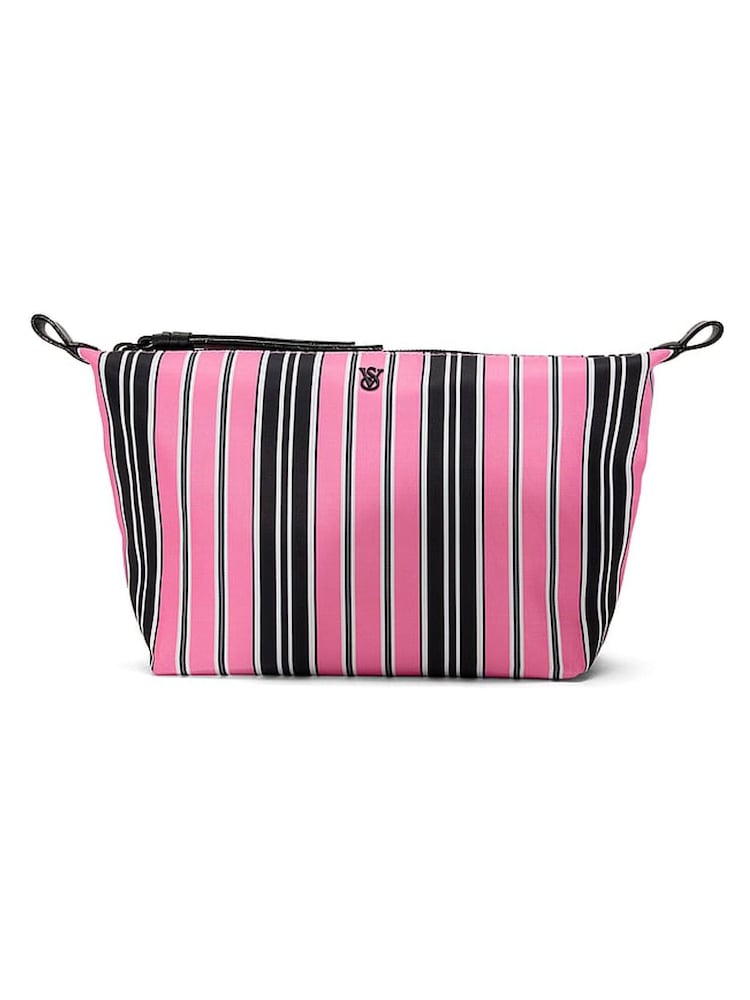 Victoria's Secret Pink Black Stripe 2 Piece Makeup Bag - Image 1 of 3 Victoria's Secret Pink Black Stripe 2 Piece Makeup Bag - Image 1 of 3