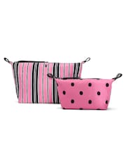 Victoria's Secret Pink Black Stripe 2 Piece Makeup Bag - Image 2 of 3