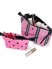 Victoria's Secret Pink Black Stripe 2 Piece Makeup Bag - Image 3 of 3