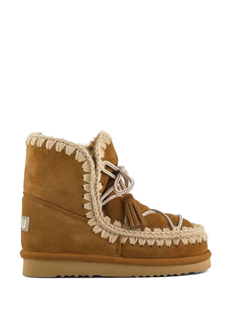 Mou Brown Eskimo 18 Sheepskin Lined Scoubidou Lace Detail Boots - Image 1 of 5 Mou Brown Eskimo 18 Sheepskin Lined Scoubidou Lace Detail Boots - Image 1 of 5