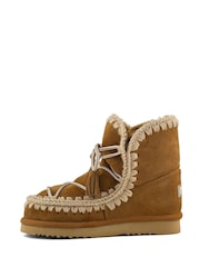Mou Brown Eskimo 18 Sheepskin Lined Scoubidou Lace Detail Boots - Image 2 of 5