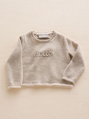 The White Company Grey Hello Baby Knitted Gift Set - Image 2 of 4