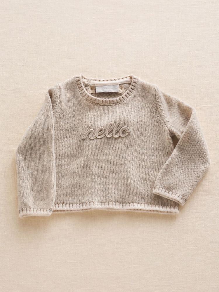 The White Company Grey Hello Baby Knitted Gift Set - Image 2 of 4