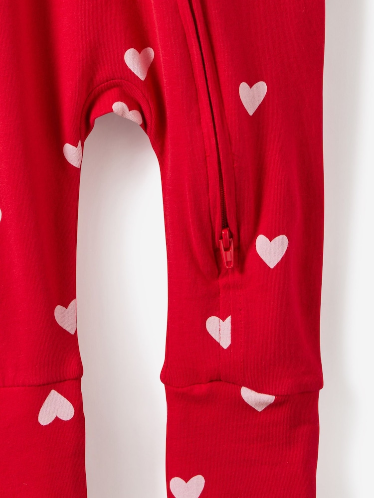 Cotton On Red Long Sleeve Zip Sleepsuit - Image 3 of 3