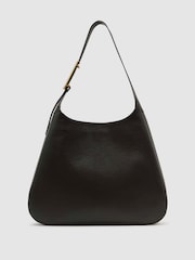 Шоколадный - Кожаная сумка-тоут Reiss Sabine - Изображение 4 7