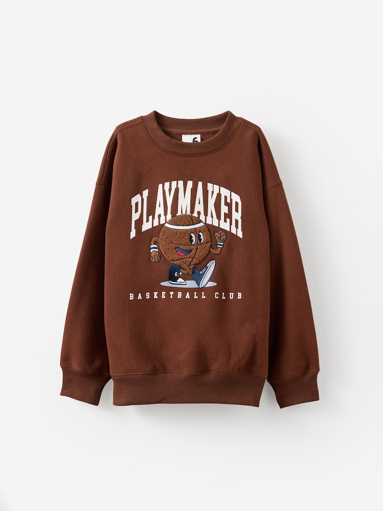 سیمی اوورسائزڈ کریو ٹاپ پر کاٹن - تصویر 1 از 3