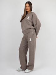 Simmi London Mocha Brown Romy Simmi Studios Chunky Knit Hoodie - Image 4 of 5