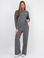 Simmi London Grey Faye Studios Soft Touch Crew Neck Sweat Top - Image 2 of 5