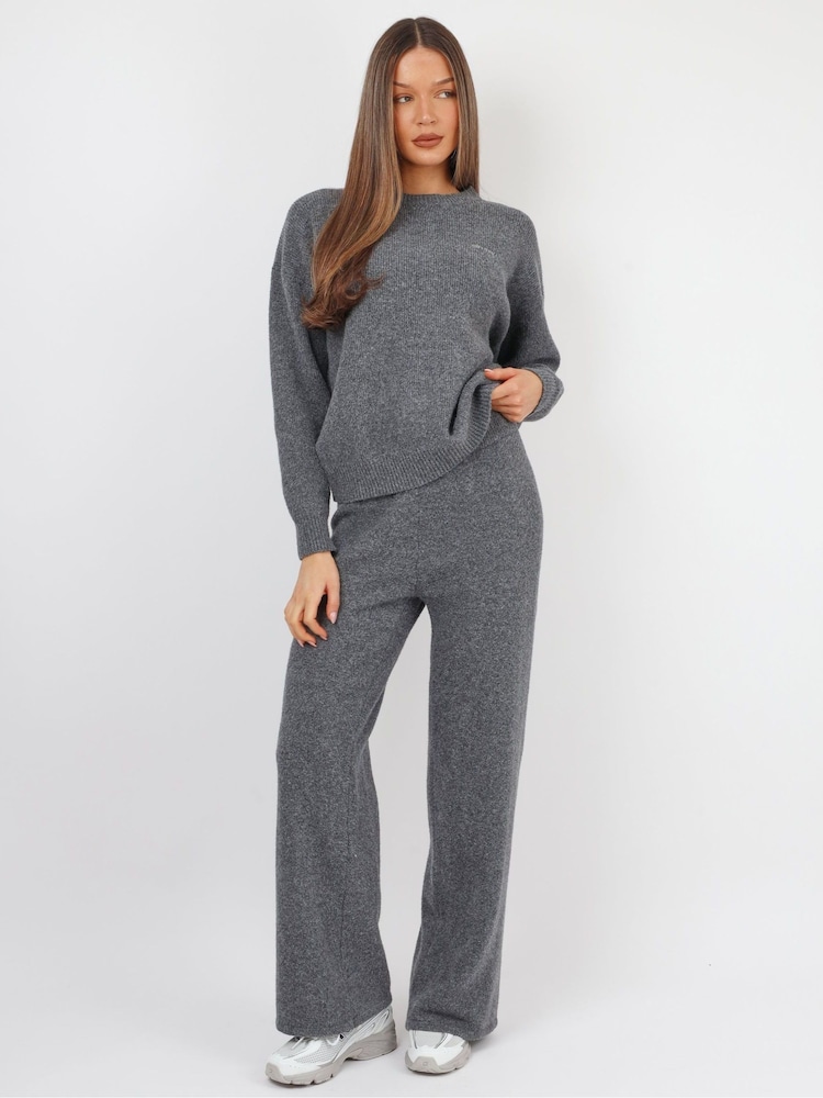 Simmi London Grey Faye Studios Soft Touch Crew Neck Sweat Top - Image 2 of 5 Simmi London Grey Faye Studios Soft Touch Crew Neck Sweat Top - Image 2 of 5