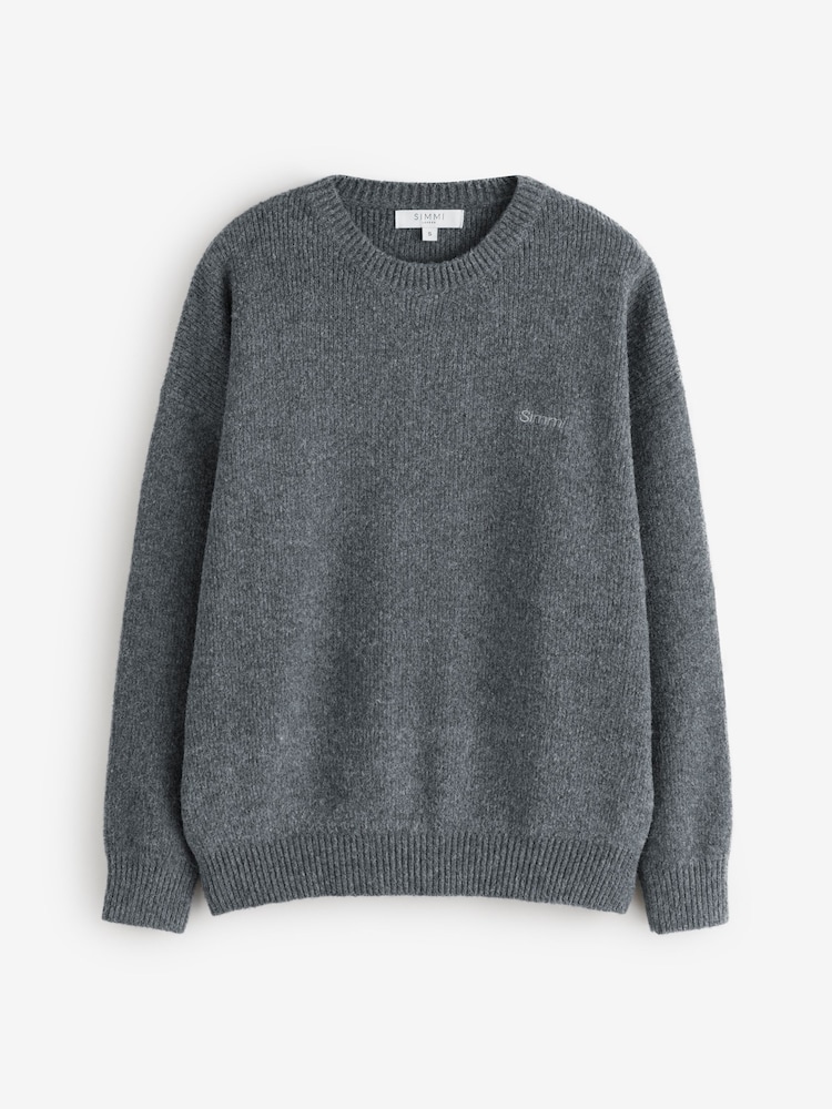 Simmi London Grey Faye Studios Soft Touch Crew Neck Sweat Top - Image 5 of 5 Simmi London Grey Faye Studios Soft Touch Crew Neck Sweat Top - Image 5 of 5