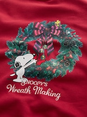 酒紅色 - Snoopy Licence Christmas Wreath Sweatshirt - 圖片 4/5