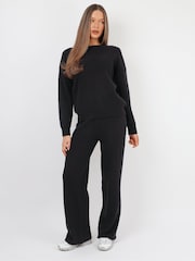 Simmi London Blue Eve Studios Soft Touch Wide Leg Trousers - Image 4 of 5