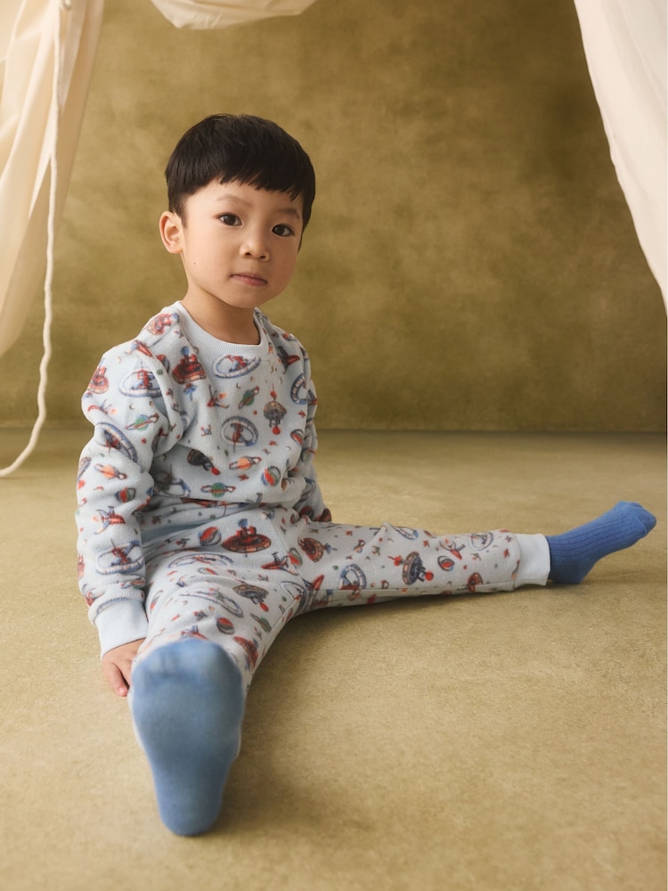 Light Blue Cath Kidston Space Single Cosy Fleece Pyjamas - Image 2 of 10 Light Blue Cath Kidston Space Single Cosy Fleece Pyjamas - Image 2 of 10