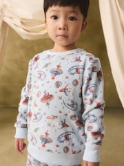 Light Blue Cath Kidston Space Single Cosy Fleece Pyjamas - Image 3 of 10