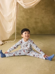 Light Blue Cath Kidston Space Single Cosy Fleece Pyjamas - Image 5 of 10