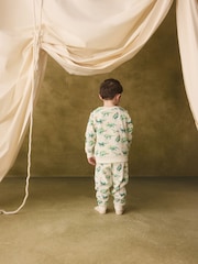 Ecru/Green Cath Kidston Dinosaur Single Cosy Fleece Pyjamas - Image 5 of 7