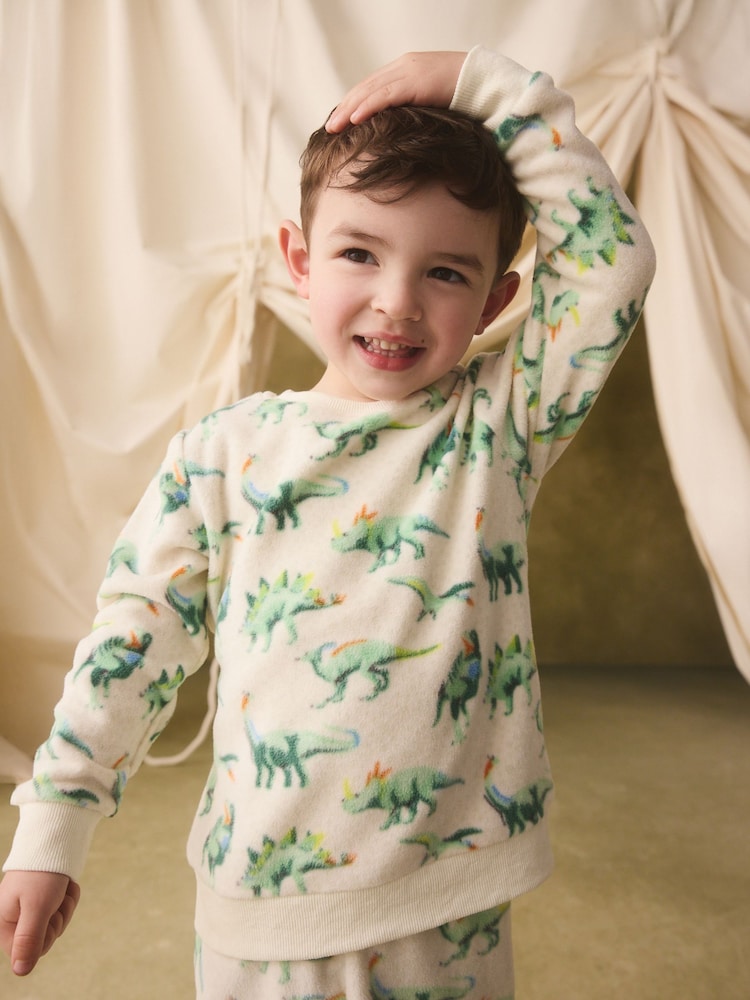 Ecru/Green Cath Kidston Dinosaur Single Cosy Fleece Pyjamas - Image 7 of 7 Ecru/Green Cath Kidston Dinosaur Single Cosy Fleece Pyjamas - Image 7 of 7