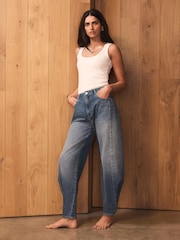Mint Velvet Blue Barrel Leg Jeans - Image 1 of 7