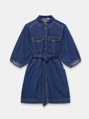 Mint Velvet Blue Denim Mini Shirt Dress - Image 7 of 8