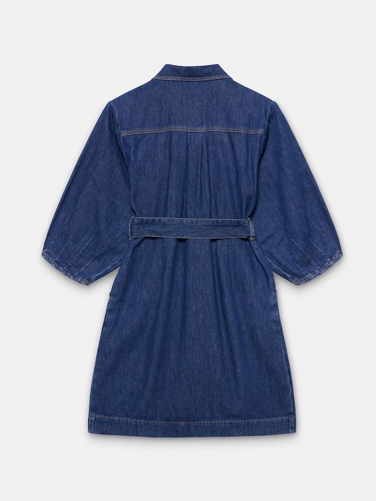 Mint Velvet Blue Denim Mini Shirt Dress - Image 8 of 8