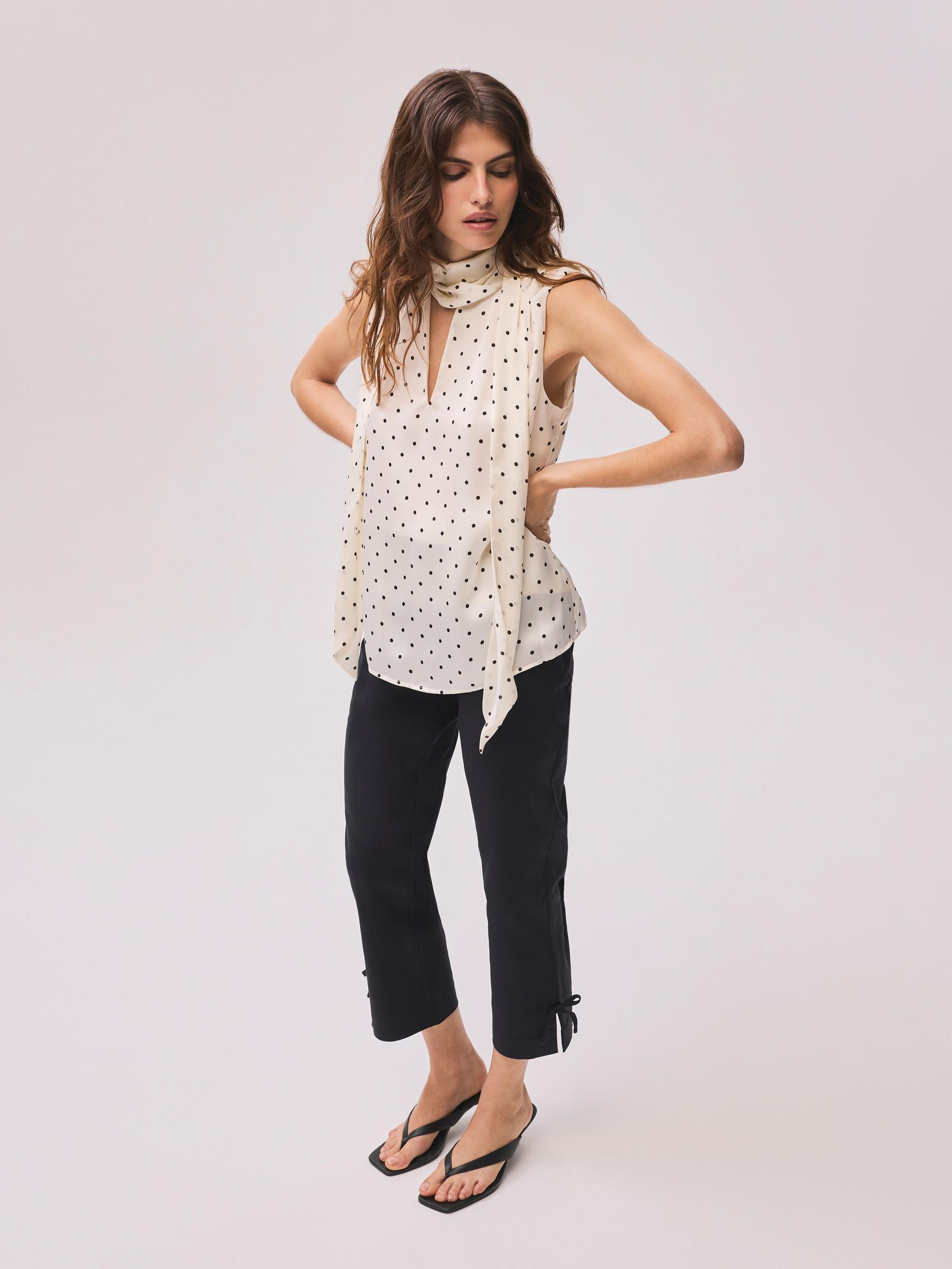 Buy Mint Velvet Black Cotton Blend Capri Trousers from Next USA