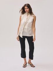 Mint Velvet Black Cotton Blend Capri Trousers - Image 2 of 7