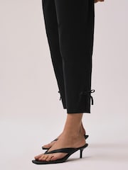 Mint Velvet Black Cotton Blend Capri Trousers - Image 3 of 7