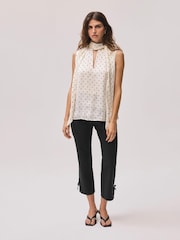 Mint Velvet Black Cotton Blend Capri Trousers - Image 5 of 7