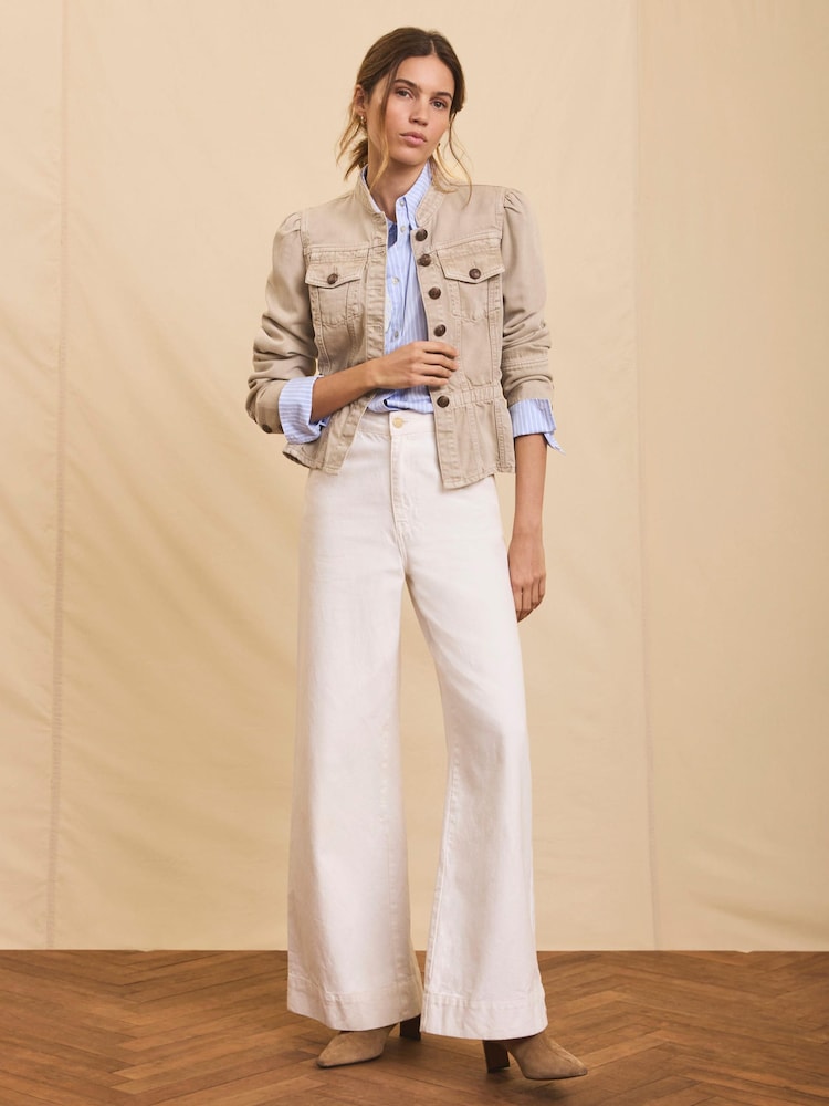 Mint Velvet Natural Military Peplum Jacket - Image 1 of 8