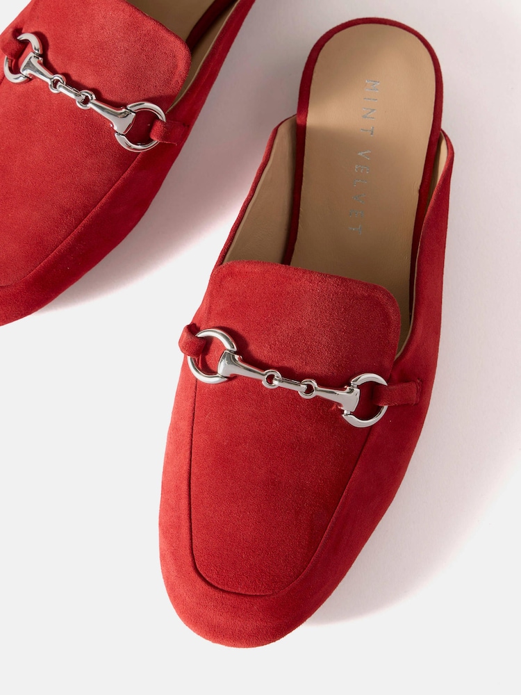 Mint Velvet Red Faye Backless Loafers - Image 5 of 5