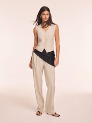 Mint Velvet Cream Belt Wide Leg Trousers - Image 4 of 8