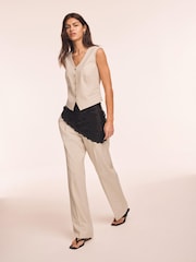Mint Velvet Cream Belt Wide Leg Trousers - Image 6 of 8