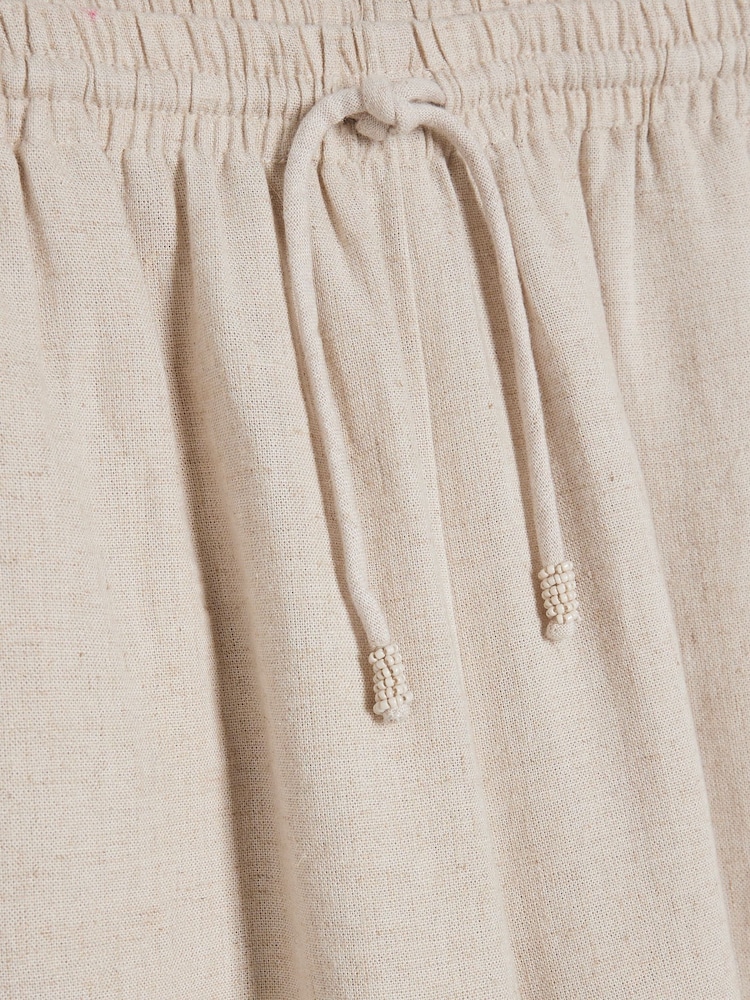 River Island Black/Stone Linen Blend Wide Leg Trouser 2 Pack - Image 6 of 6