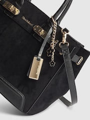 River Island Black Faux Suede Lock Front Tote Bag - Image 4 of 6