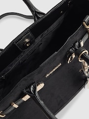 River Island Black Faux Suede Lock Front Tote Bag - Image 5 of 6